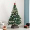Gardenised Foldable Christmas Tree Skirt Collar Basket, Ring Base Stand Cover, Rattan Plastic, Brown QI004155.BR - alternate 6